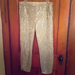 Champagne Sequin Cropped Pants